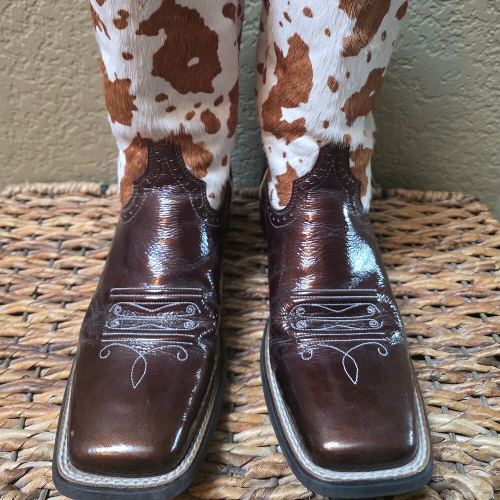 Ariat-leather and cow hide boots
